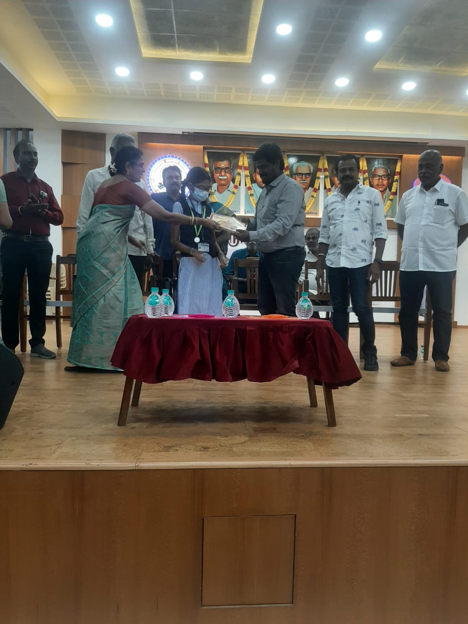 Aparna N of XII D won the first prize in Tamil Elocution  organised by Muruga Dhanushkodi  Girls HR. Sec. School Thiruvottiyur.
