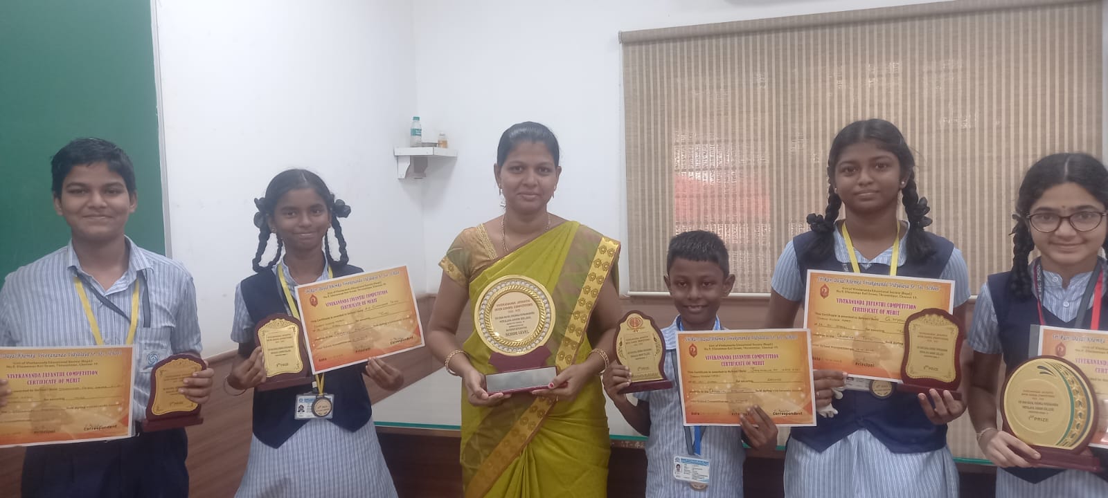 In the VIVEKANANDA Jayanthi  competition conducted by VIVEKANANDA SCHOOL Thiruvotriyur.